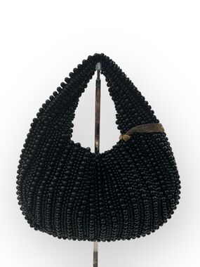 NWT Black Beaded Hobo Bag